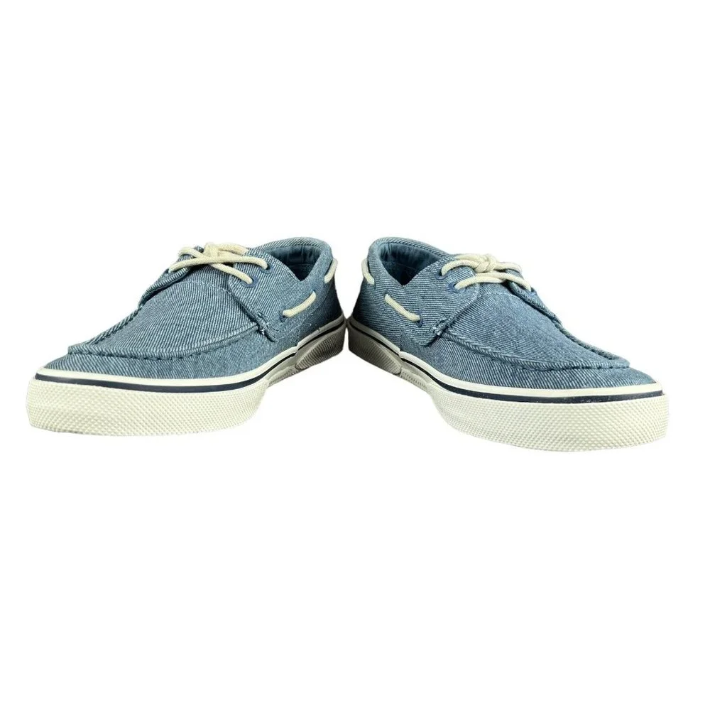 Sperry Top-Sider Halyard 2-Eye Twill Blue Boat Shoes STS25075 Men's Size 8 - 9 *